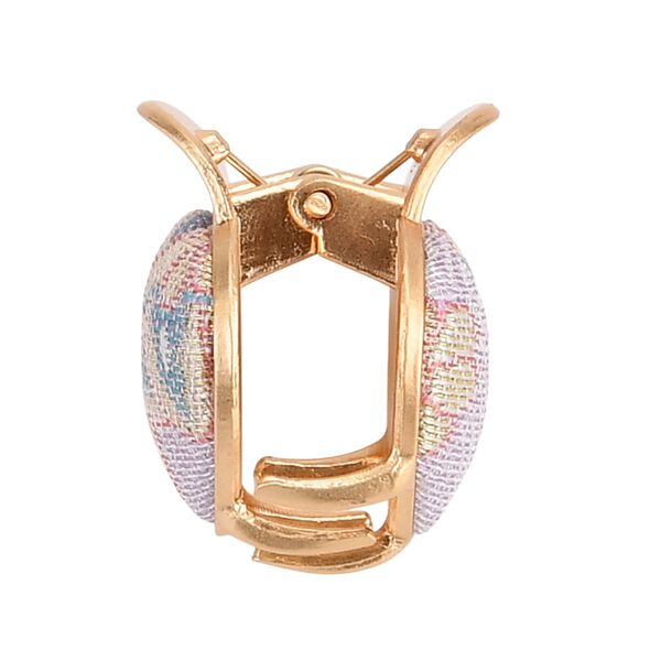 LA MAREY 2er-Set Brokat Seiden-Haarspangen und Ohrringe, Cremewei&szlig; image number 7