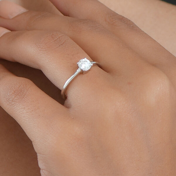 D'Joy Moissanit Ring 925 Silber platiniert (Gr&ouml;&szlig;e 20.00) ca. 0,46 ct image number 2