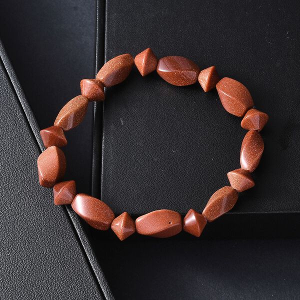 Gold Sandstein Armband Flexibel (18 cm), ca. 100.00 ct image number 2