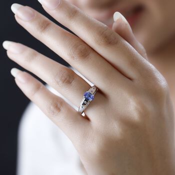 Tansanit und Zirkon Ring - 0,84 ct.