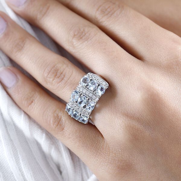 Espirito Santo AA Aquamarin und Zirkon Ring, ca. 3.21 ct. image number 3