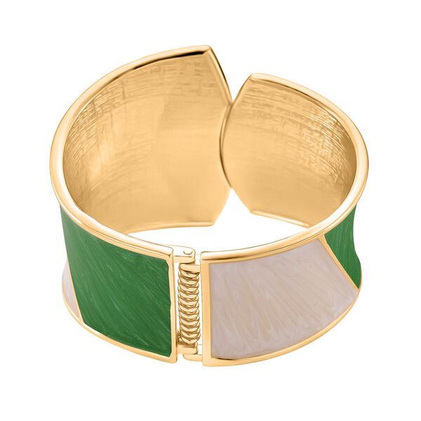 Emaille-Armreif im Colorblock-Design, 17cm, Gr&uuml;n image number 5