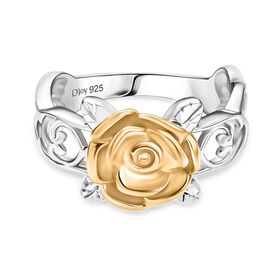 D’joy 925 Silber platiniert und vergoldetRing (Größe 17.00) ca. 5,26g