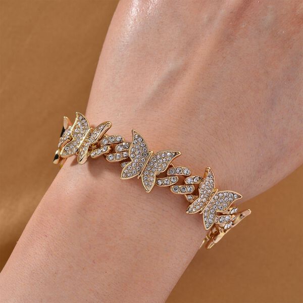 Weißer Kristall Armband ca. 19 cm Std Gelb image number 2