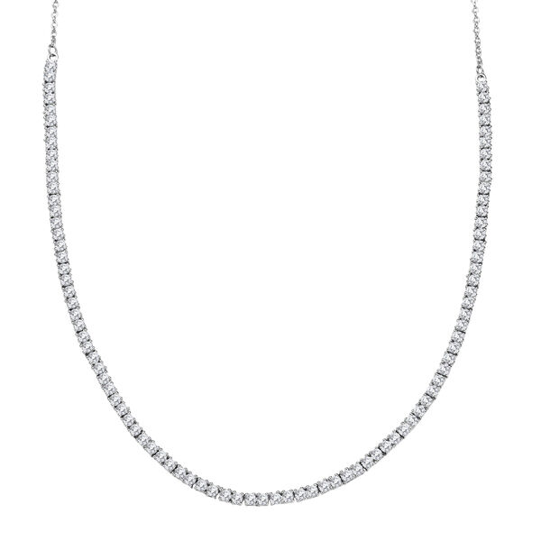 LUXURIANT VS-EF Labor Diamant 45cm Halskette, 925 Silber rhodiniert - 4,14 ct.