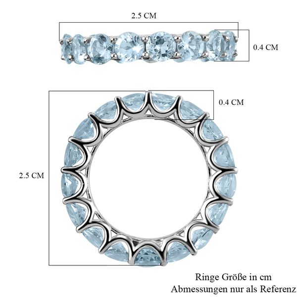 Himmelblauer Topas-Ring, 925 Silber platiniert  ca. 5,39 ct image number 7