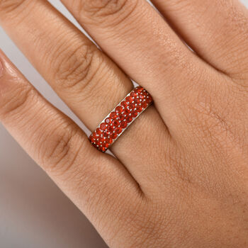 Mexikanischer Kirschfeuer-Opal Ring 925 Silber rhodiniert (Gr&ouml;&szlig;e 17.00) ca. 1.29 ct