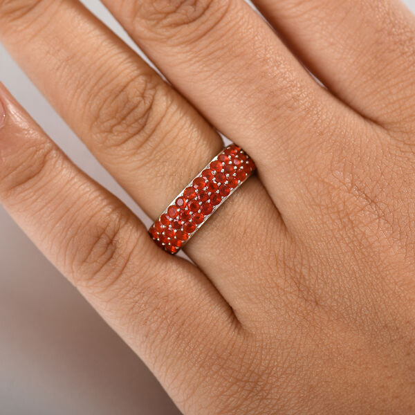 Mexikanischer Kirschfeuer-Opal Ring 925 Silber rhodiniert (Größe 20.00) ca. 1.29 ct image number 2