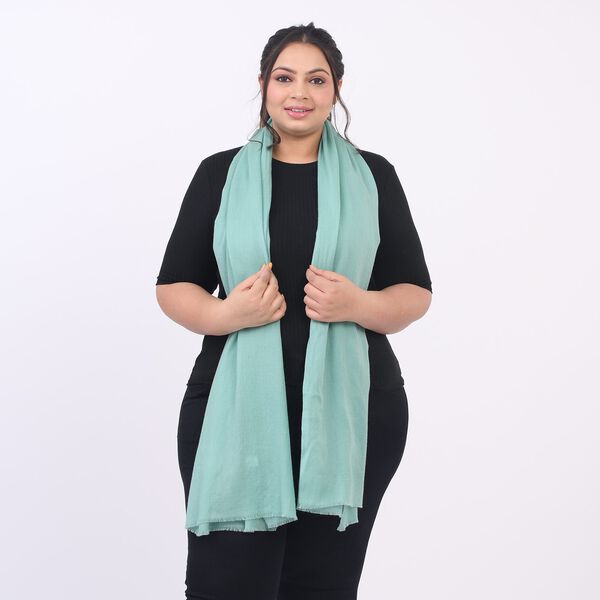 LA MAREY - 100% Kaschmirwolle superweicher Schal, Gr&ouml;&szlig;e 70x190 cm, Jadegr&uuml;n image number 2