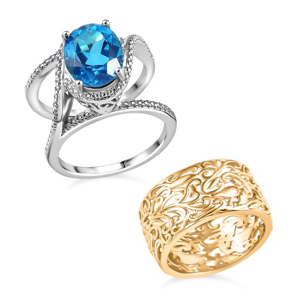 2er-Set- Karibik Quarz Ringe - 3,30 ct. image number 5