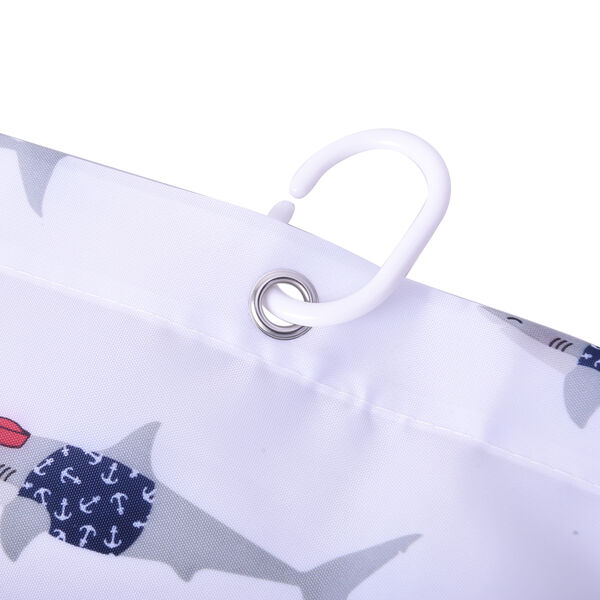 Duschvorhang mit 12 Haken, Elfenbeinfarben image number 3