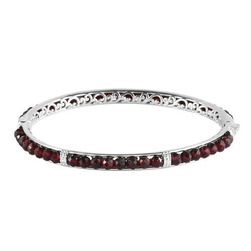 Roter Granat-Armreif, 20 cm, Messing platiniert ca. 33,60 ct image number 0