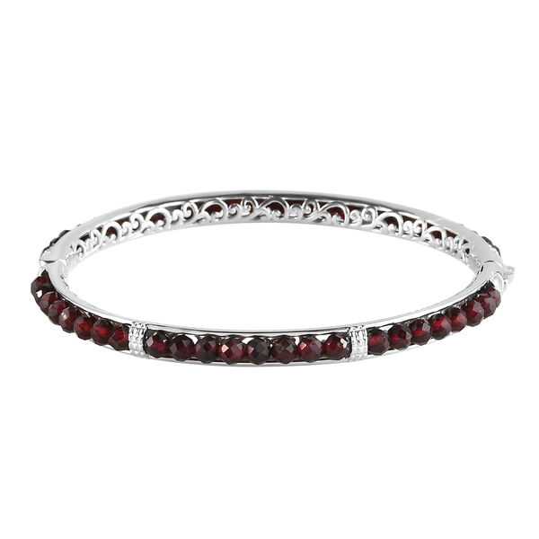 Roter Granat-Armreif, 20 cm, Messing platiniert ca. 33,60 ct