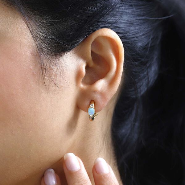 AA natürlicher, äthiopischer Welo Opal und Zirkon Ohrringe - 0,75 ct. image number 4