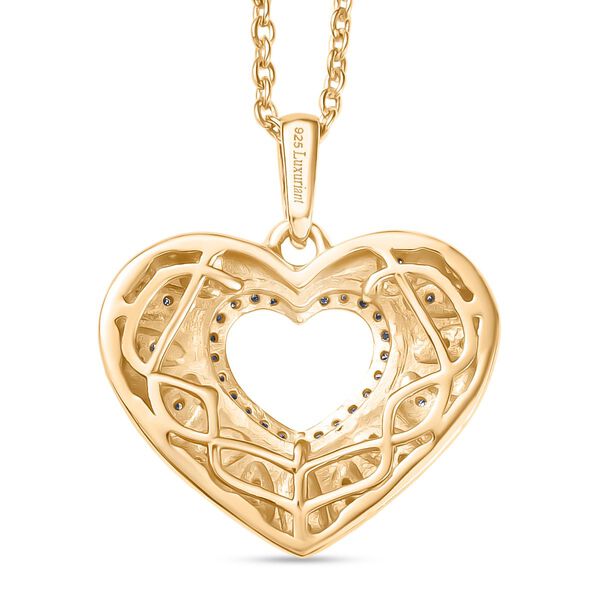 LUXURIANT SI Labor Diamant Anh&auml;nger mit 45cm Kette, 925 Silber 750 Gelbgold Vermeil - 0,33 ct. image number 5