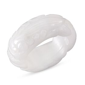 EXTREM SELTEN Weiße Jade Ring 16 cm ca. 50.00 ct (Größe 19.00)