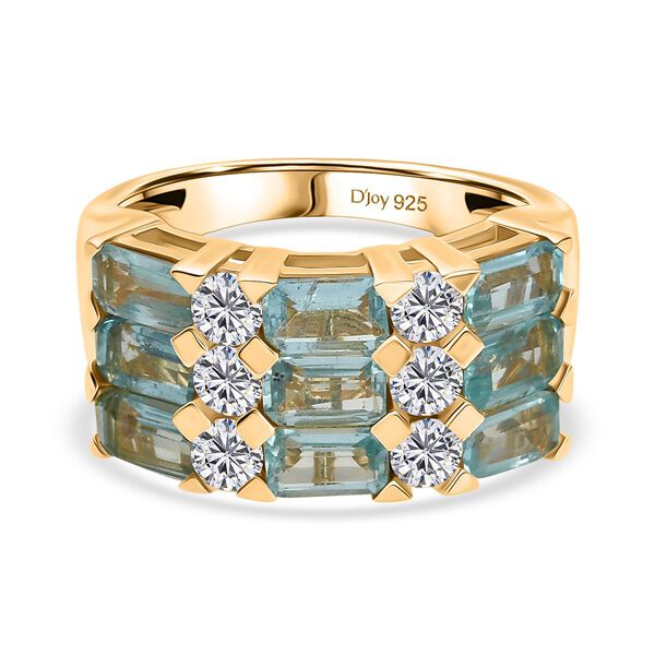 D&rsquo;Joy Betroka blauer Apatit und Moissanit Ring - 3,31 ct.