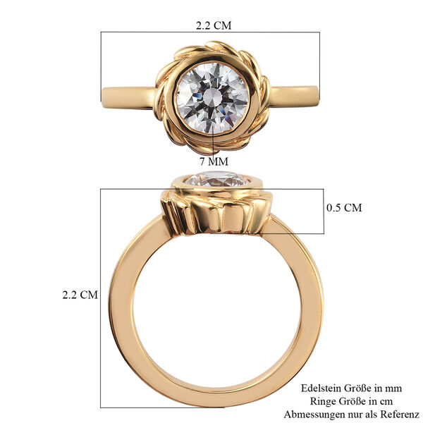 LUSTRO STELLA Hergestellt mit ZIRKONIA Ring 925 Silber 585 Vergoldet (Gr&ouml;&szlig;e 16.00) ca. 2,25 ct image number 7