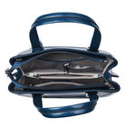 Echte Leder Schultertasche mit abnehmbarem Riemen, Größe: 27x12x21 cm, Blau  image number 5