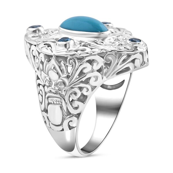 Royal Bali - AA Sleeping Beauty T&uuml;rkis, Neon Apatit Ring, ca. 2.50 ct image number 3