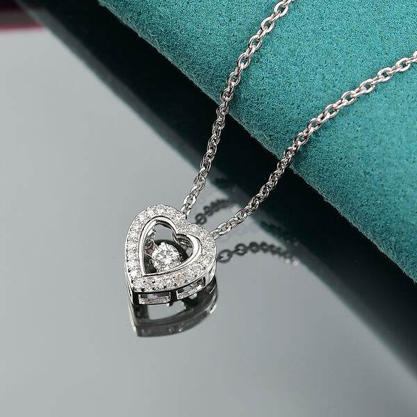 LUXURIANT SI-GH Labor Diamant Anh&auml;nger mit 45cm Kette, 925 Silber rhodiniert - 0,25 ct. image number 1