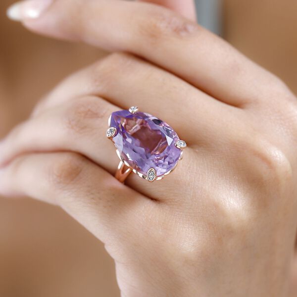 Rosa Amethyst und Zirkon Cocktail Ring - 17,74 ct. image number 3