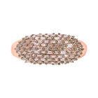 Natürlicher Champagner Diamant Ring, 925 Silber Roségold Vermeil, (Größe 19.00), ca. 1.00 ct