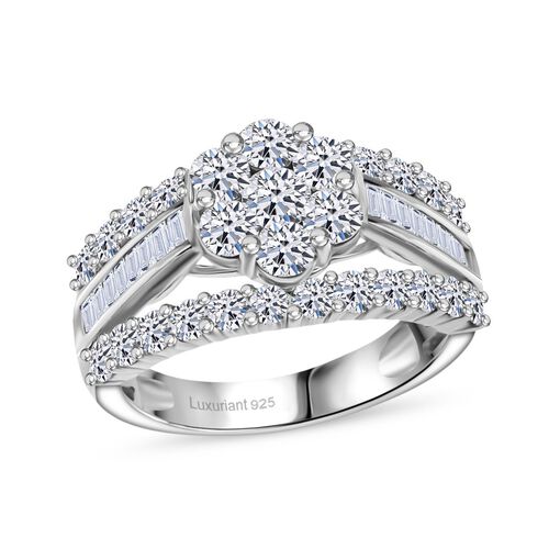 Lab Grown Diamant SI Ring 925 Silber rhodiniert (Größe 18.00) ca. 2,00 ct image number 3