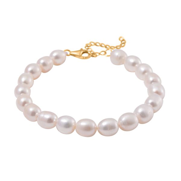 Wei&szlig;es S&uuml;&szlig;wasserperlen-Armband, 19 cm image number 3