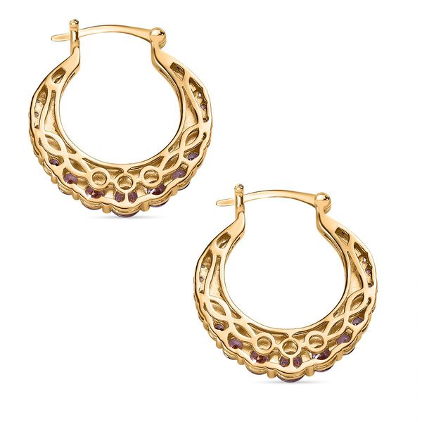 Amethyst Zirkonia Ohrringe, Nickelfreies Messing vergoldet image number 5