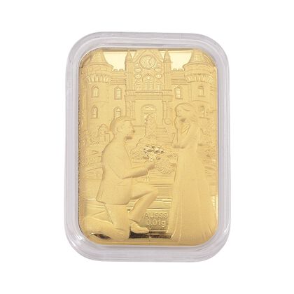 999er Feingold Pl&auml;ttchen Heiratsantragmotiv