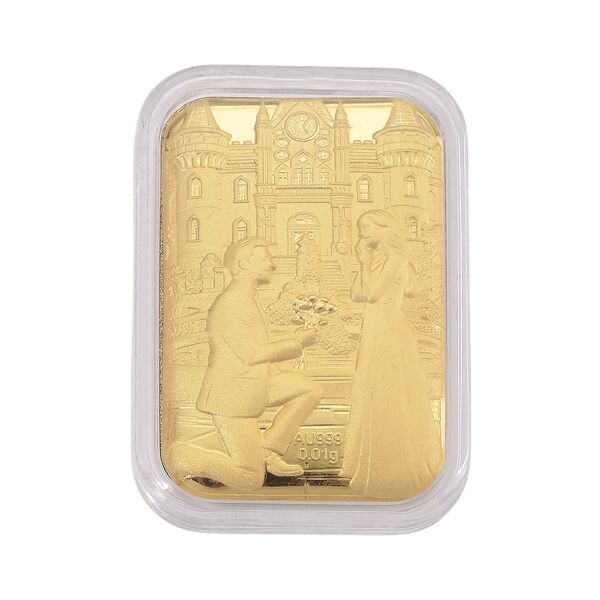 EXKLUSIVES GESCHENK - 999er Goldfolie mit Heiratsantrag-motiv 10mg