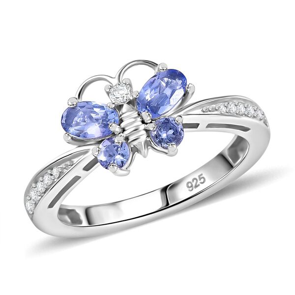 Tansanit und Zirkon Ring  - 0,86 ct. image number 4