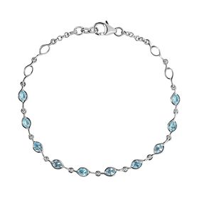 Paraiba-Apatit Armband ca. 19 cm 925 Silber platiniert ca. 1.73 ct