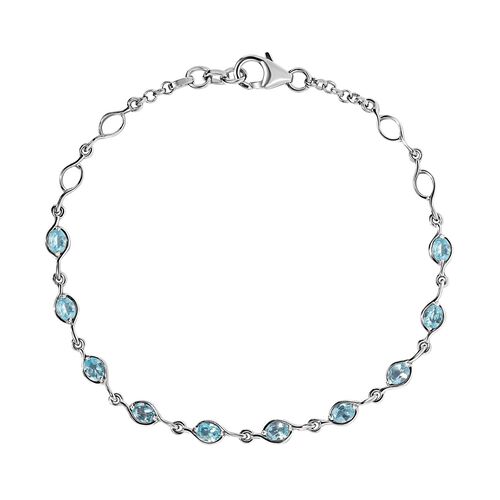 Paraiba-Apatit Armband ca. 19 cm 925 Silber platiniert ca. 1.73 ct image number 0