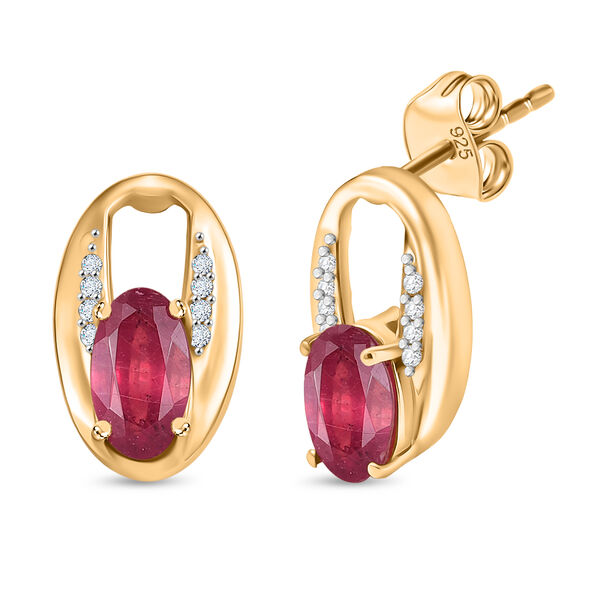 D'Joy afrikanische Rubin und Zirkon Ohrringe - 1,90 ct.