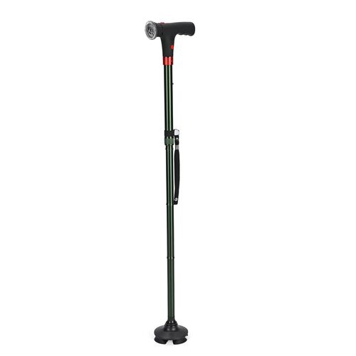 Faltbarer Smart-Gehstock mit LED Licht und Alarm, Belastbarkeit 113 KG, Benötigt 2xAAA-Batterien, blau