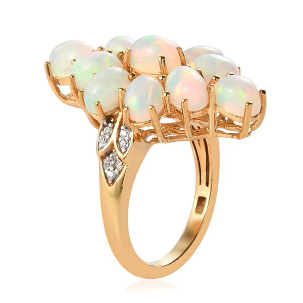 Nat&uuml;rlicher, &auml;thiopischer Opal und Zirkon-Ring - 3,67 ct. image number 6