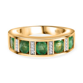 Kagem sambischer Smaragd und Zirkon-Ring - 1,73 ct.