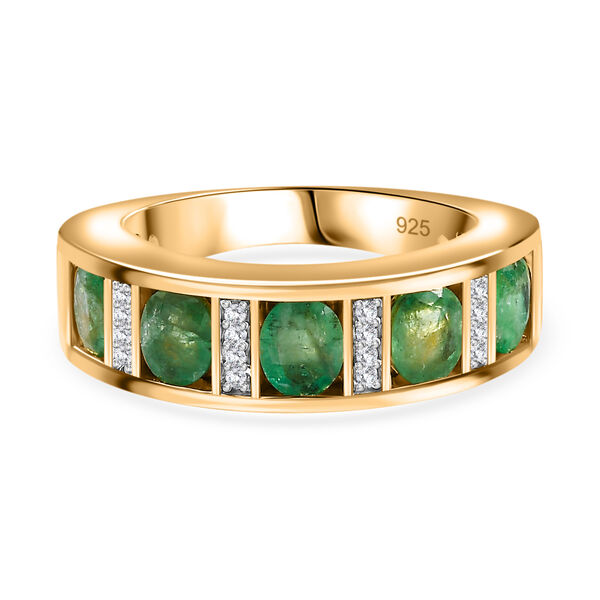 Kagem sambischer Smaragd und Zirkon-Ring - 1,73 ct.