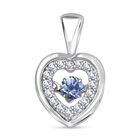 Tansanit, Moissanit Anhänger 925 Silber rhodiniert ca. 0.41 ct