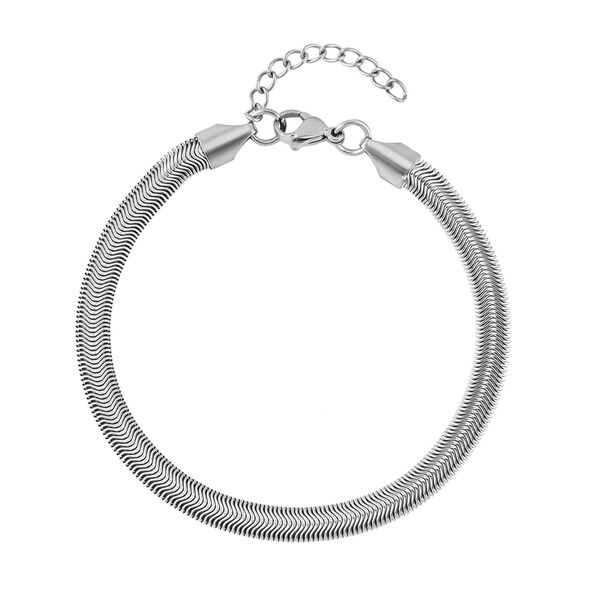 Schlangen Armband, ca. 19 cm, Edelstahl ca. 6,00g, silberfarben