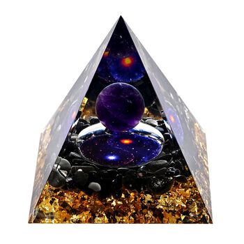 LIVMORE Kristall Pyramide Dekoration aus Kristall und Resin 6 cm Dunkelblau