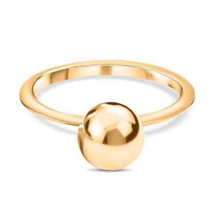 Kugelperle Ring, 375 Gelbgold