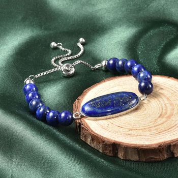 Flexibles Lapislazuli Bolo-Armband, 15-22 cm - 78 ct.