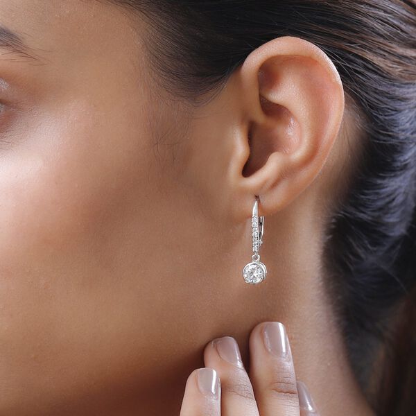 Moissanit Ohrringe, 925 Silber platiniert, ca. 1.70 ct image number 3