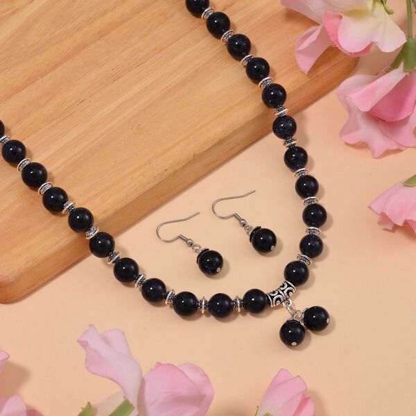 Blauer Sandstein Schmuckset  Legierung Antik-silber-Plattierung ca. 275.00 ct image number 2