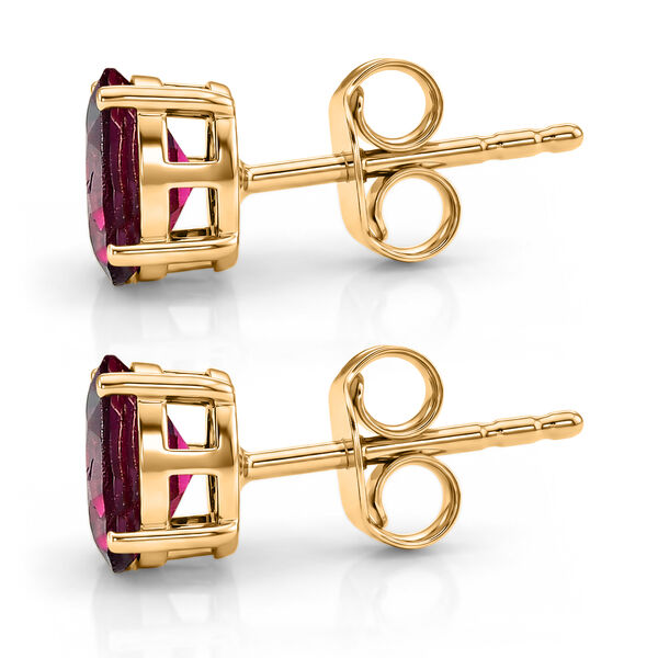 D'Joy AA Nat&uuml;rlicher Rhodolith Granat Ohrringe 925 Silber vergoldet ca. 1.85 ct image number 3