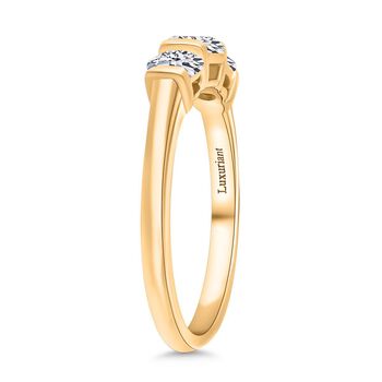 LUXURIANT SGL zertifizierter VS-GH Labor Diamant Ring, 925 Silber Gelbgold Vermeil - 1 ct.