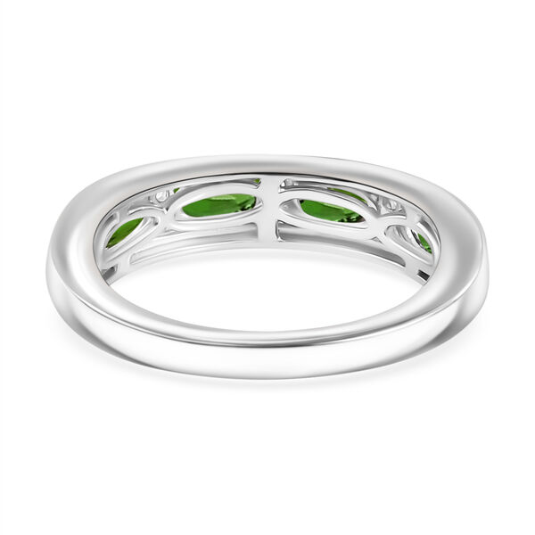 Nat&uuml;rlicher Chromdiopsid, Wei&szlig;er Zirkon Ring 925 Silber rhodiniert (Gr&ouml;&szlig;e 16.00) ca. 1,19 ct image number 6